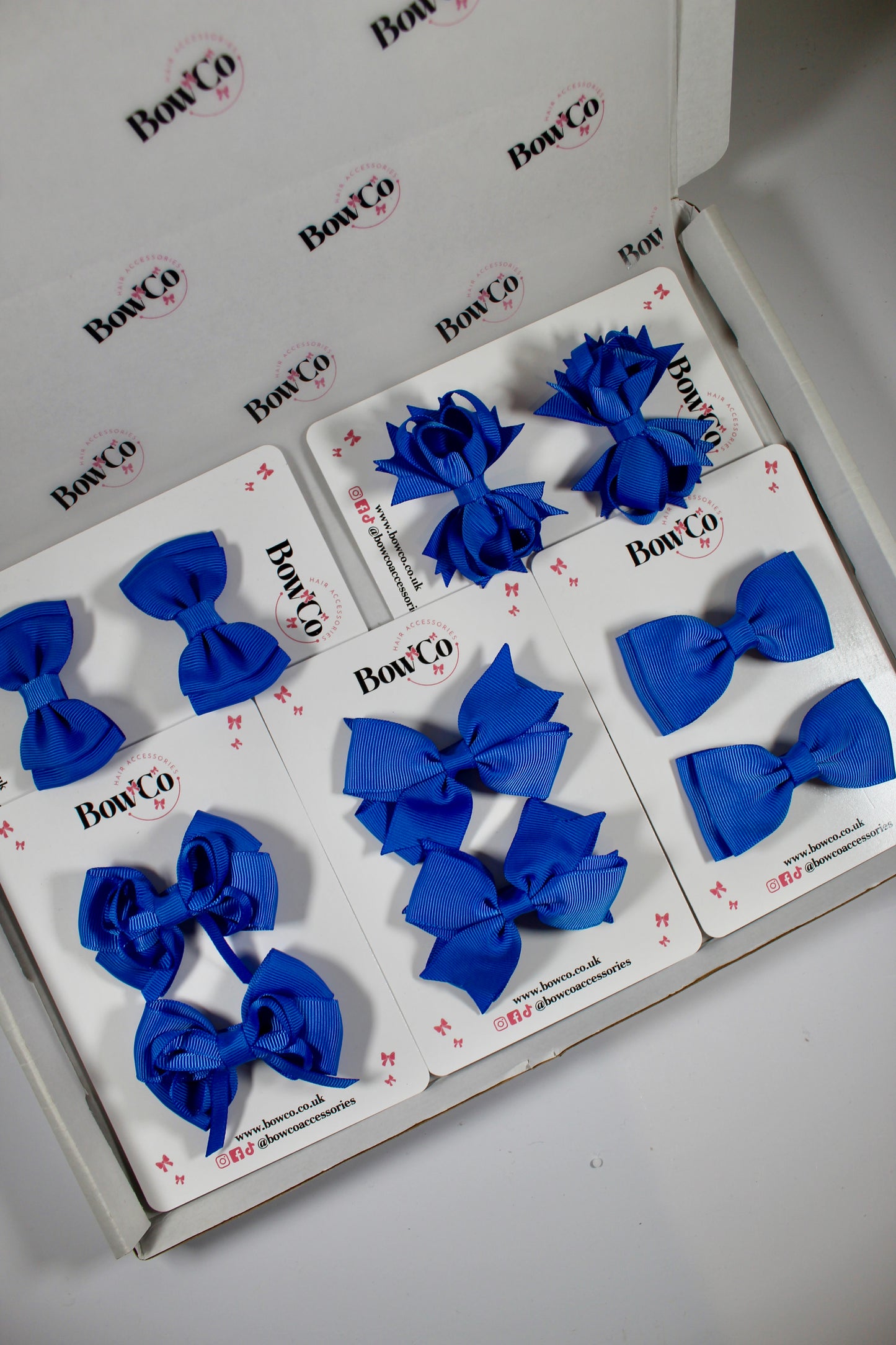 School Bundle 10 Bows - 5 Matching Pairs - Royal Blue