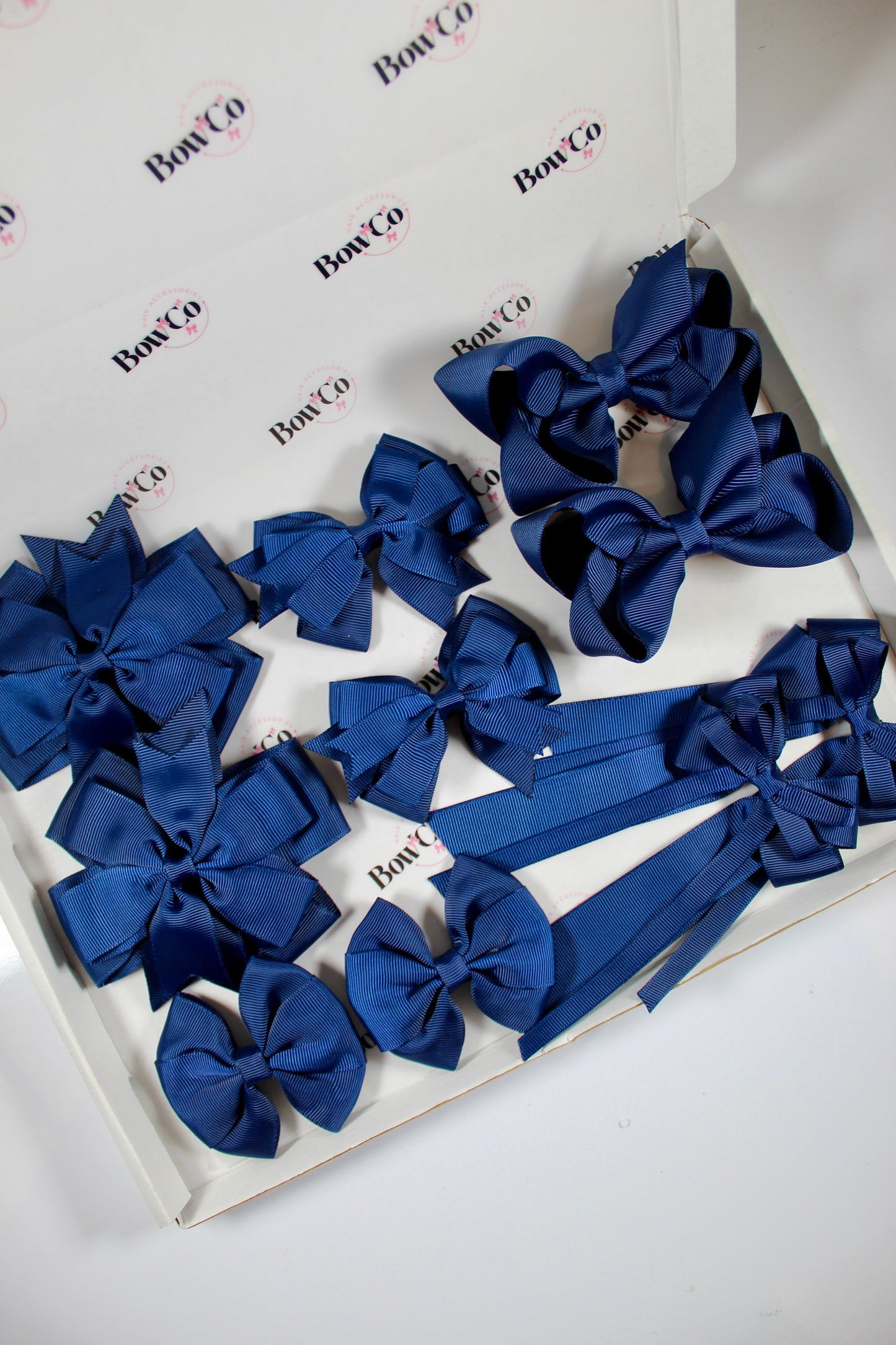 School Bundle 10 Bows - 5 Matching Pairs - Navy
