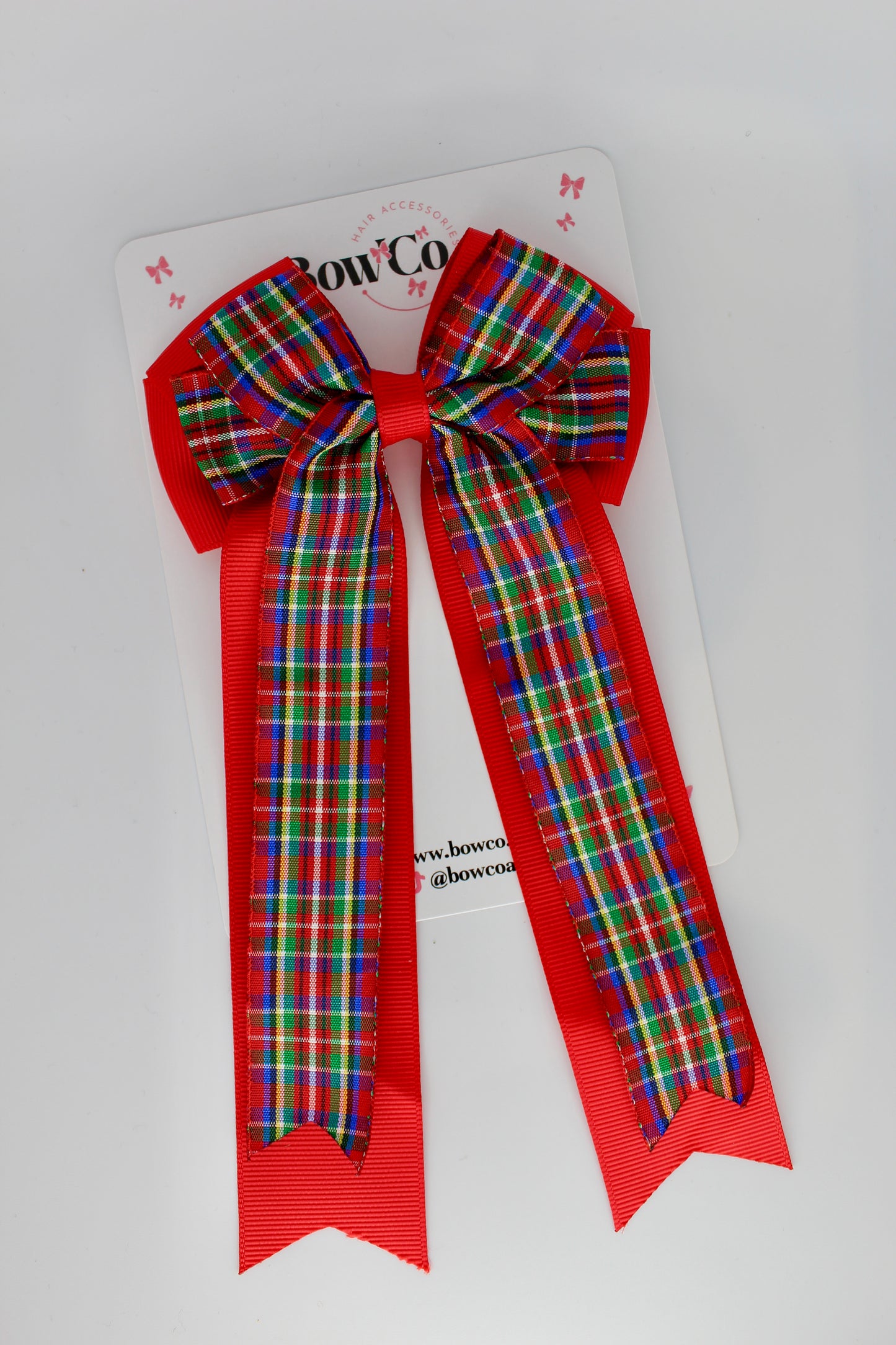 Classic Christmas Tartan Double-Tail Bow