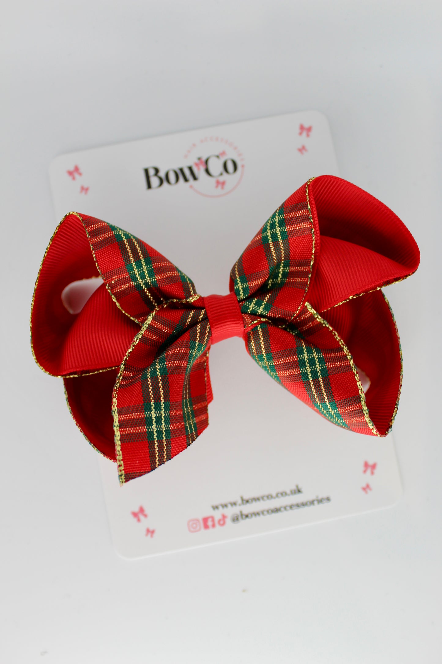 4-Inch Loop Red Tartan Hair Bow
