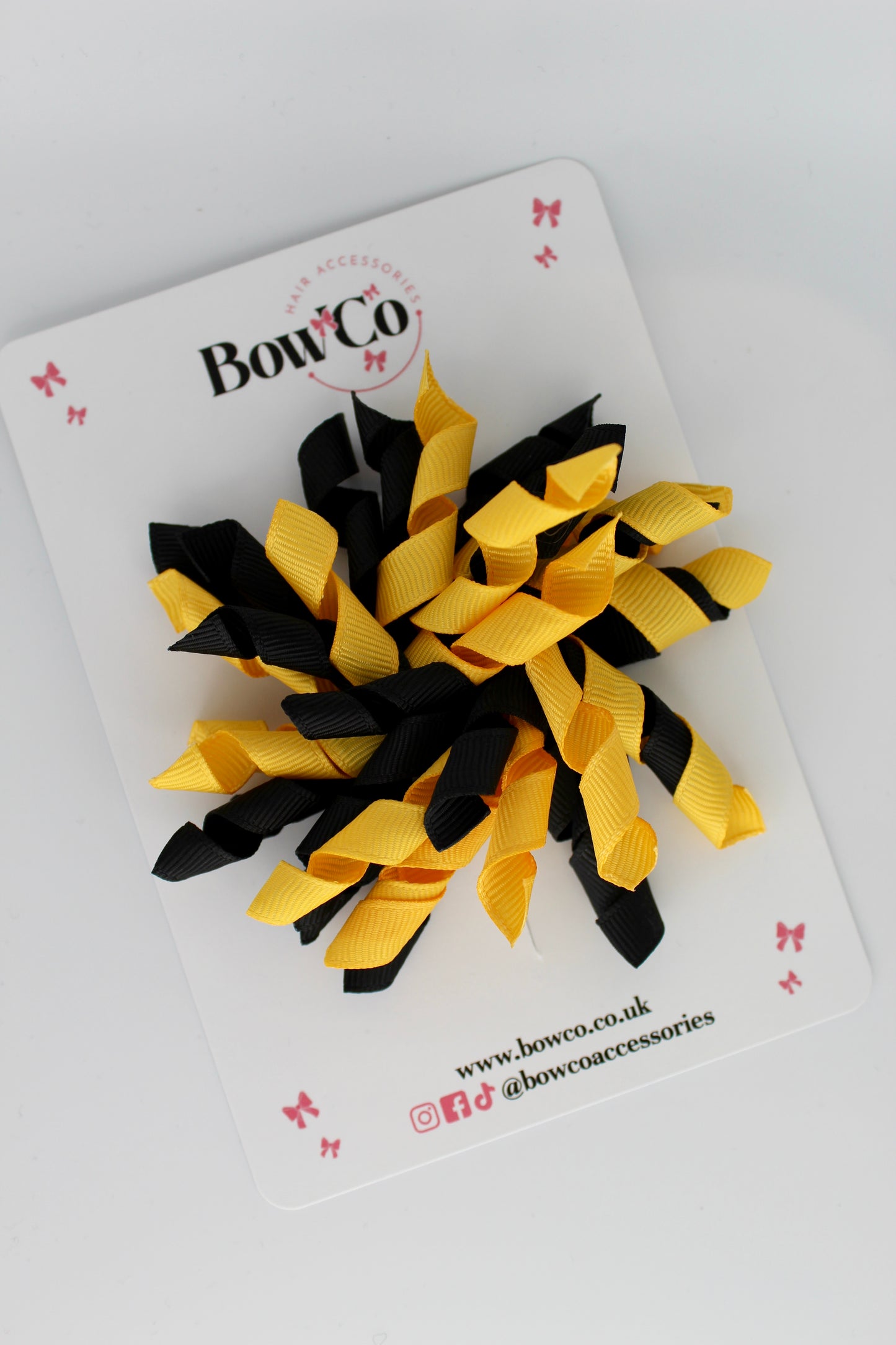 3.5 Inch Corker Bow Elastic - Black and Yellow Gold