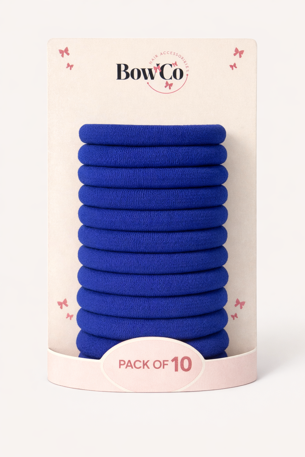10 Elastic School Hair Bobbles - Royal Blue - Non Damage