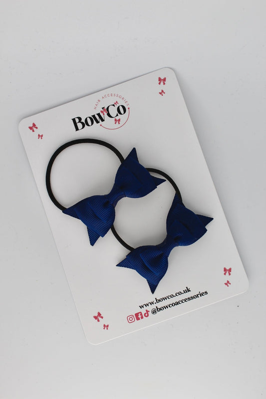2.5 Inch Butterfly Bow - Elastic - 2 Pack - Navy Blue