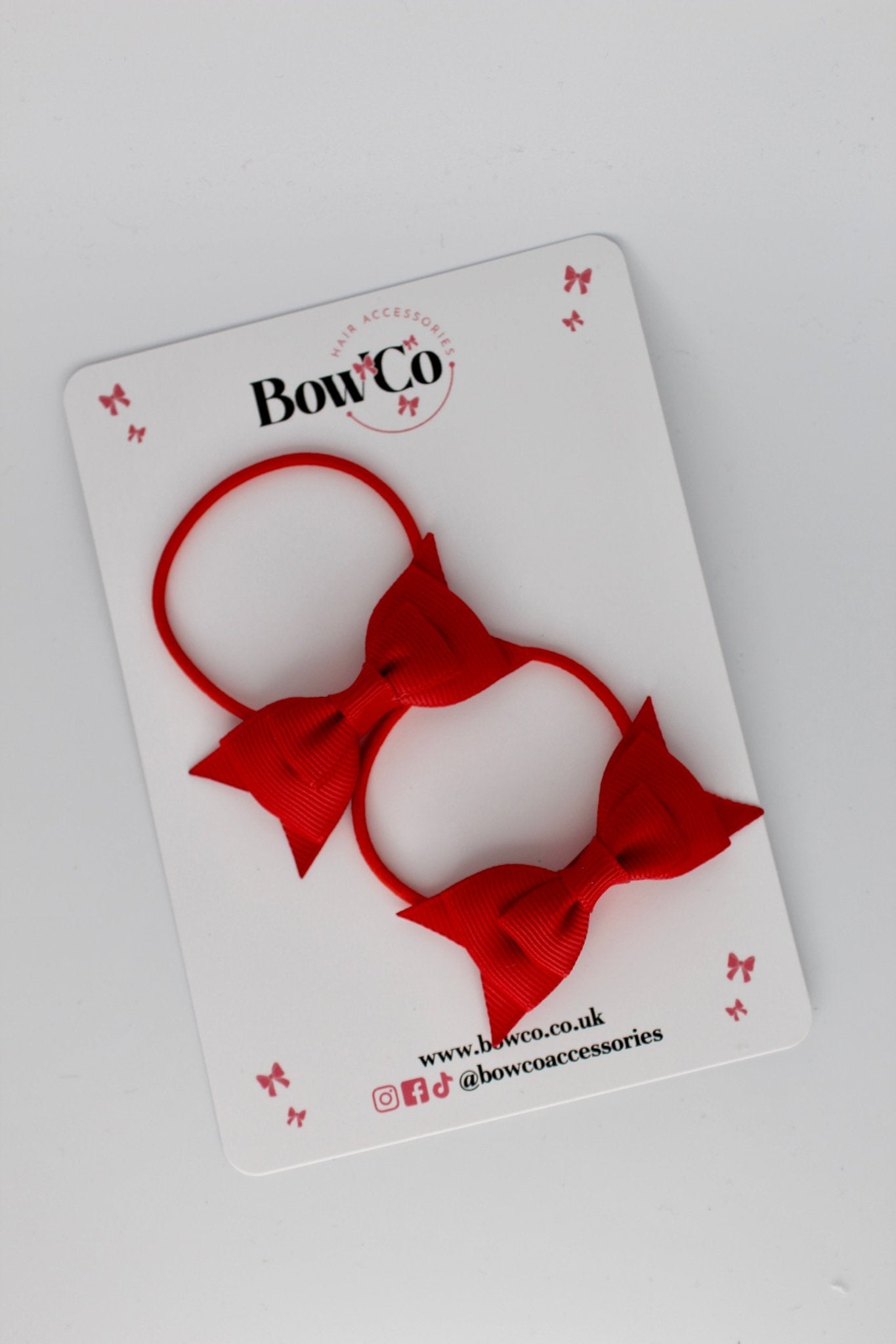 2.5 Inch Butterfly Bow - Elastic - 2 Pack - Red
