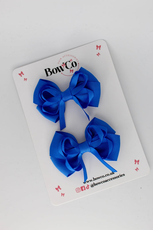 2.5 Inch Double Bow Bobble - 2 Pack - Royal Blue
