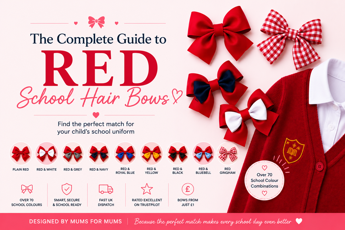 Red School Hair Bows & Hair Accessories | BowCo Colour Guide