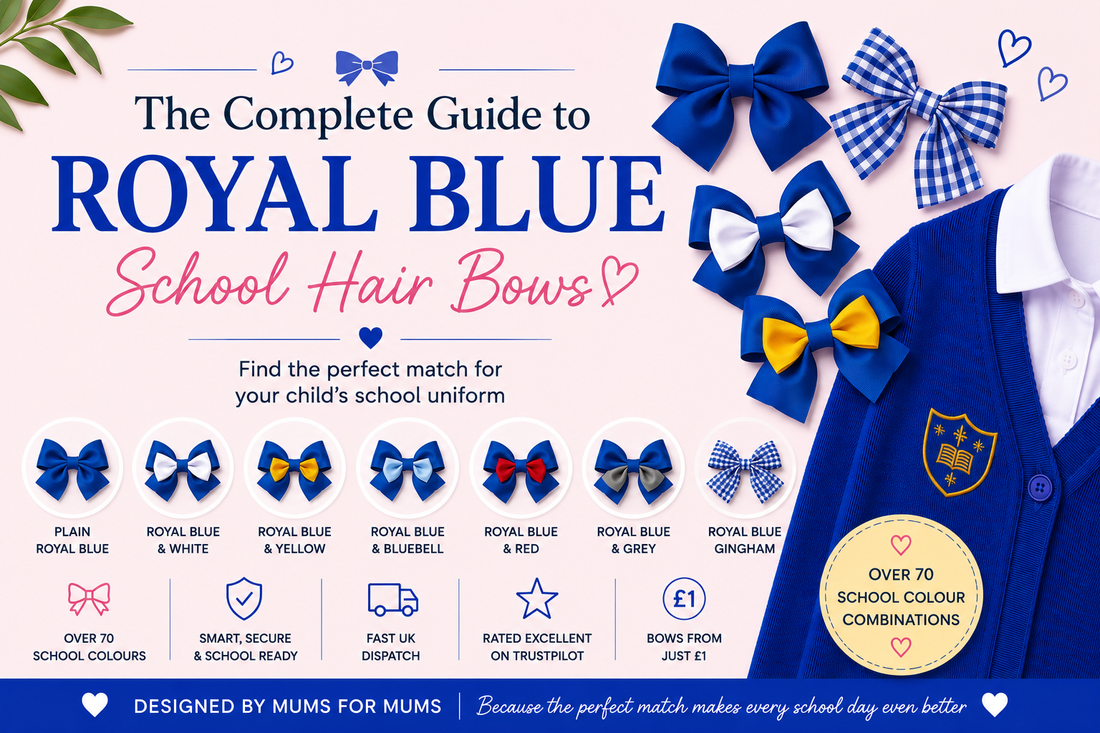Royal Blue School Hair Bows & Hair Accessories | BowCo Colour Guide