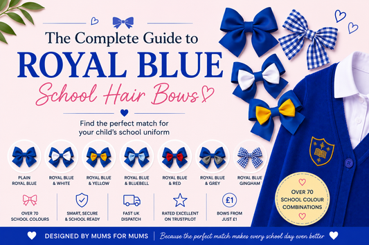 Royal Blue School Hair Bows & Hair Accessories | BowCo Colour Guide