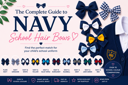 Navy School Hair Bows & Hair Accessories | BowCo Colour Guide