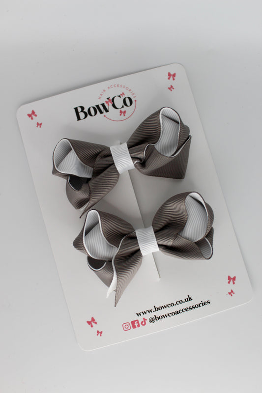 Loop Bow Set - Clip - Metal Grey and White