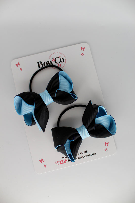 Loop Bow Set - Elastic - Black and Blue Topaz