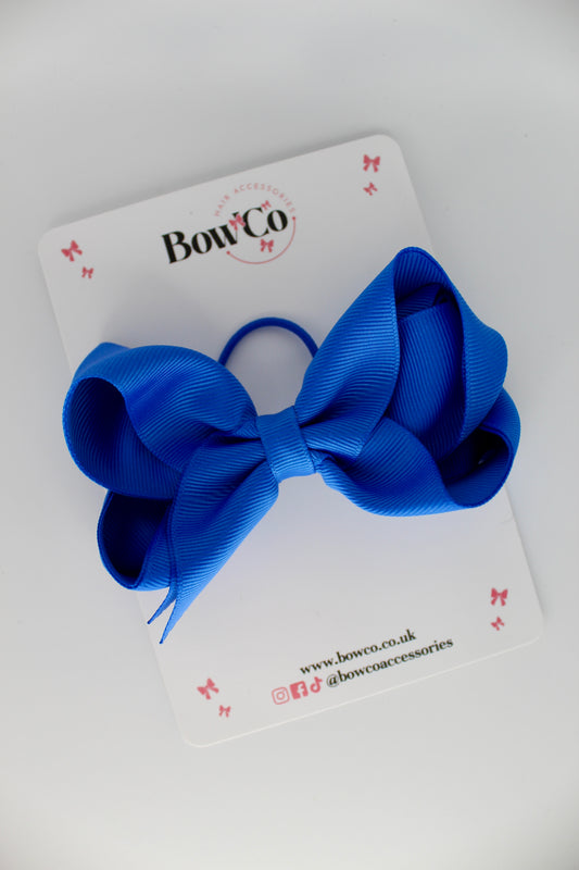 4 Inch Loop Bow - Elastic - Royal Blue