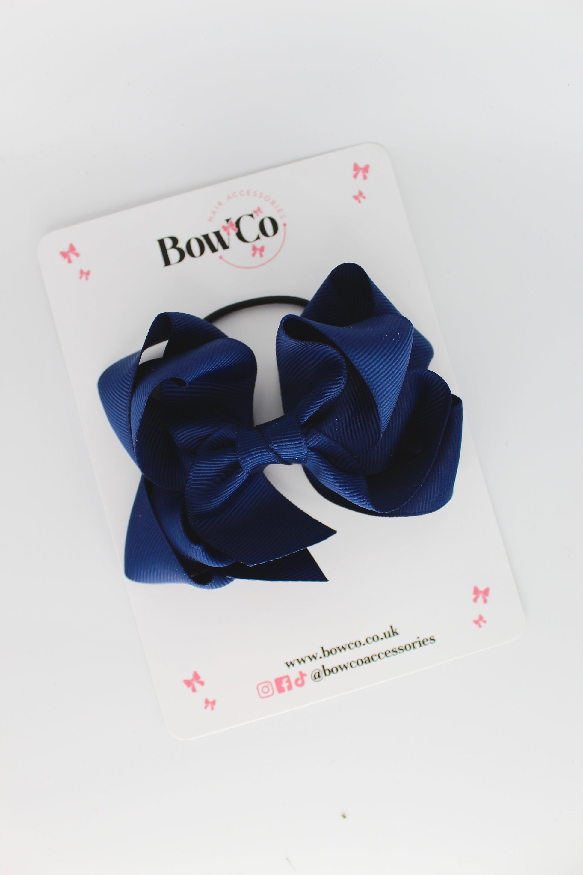 Double Loop Bow - Elastic - Navy Blue