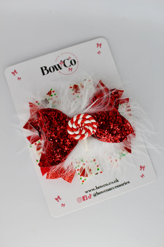 Christmas Candy Cane Bow