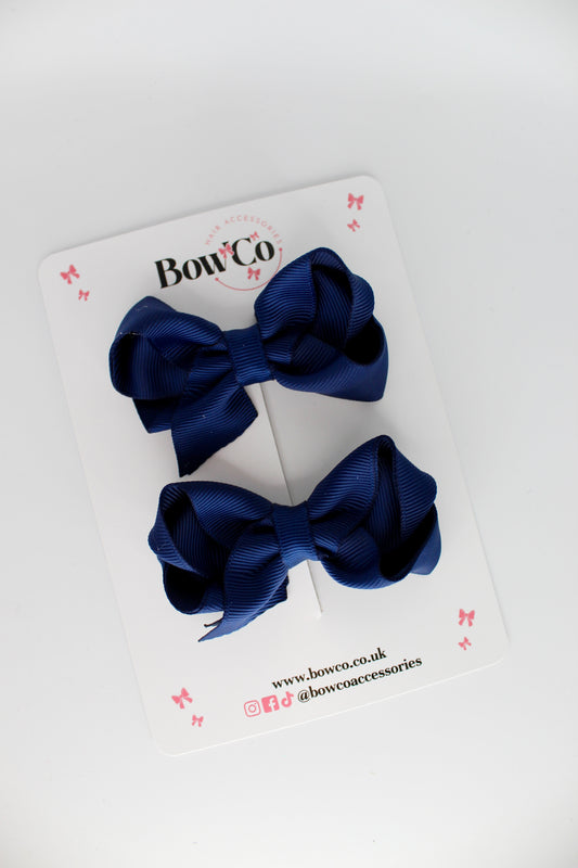Loop Bow Set - Clip - Navy Blue