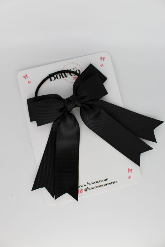 Double Ribbon Tail – Elastic - Black