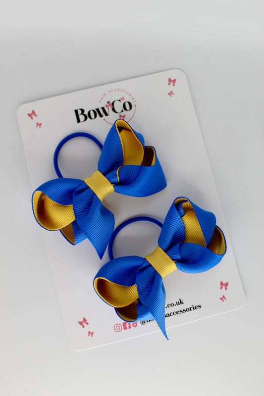 Loop Bow Set - Elastic - Royal Blue and Yellow Gold