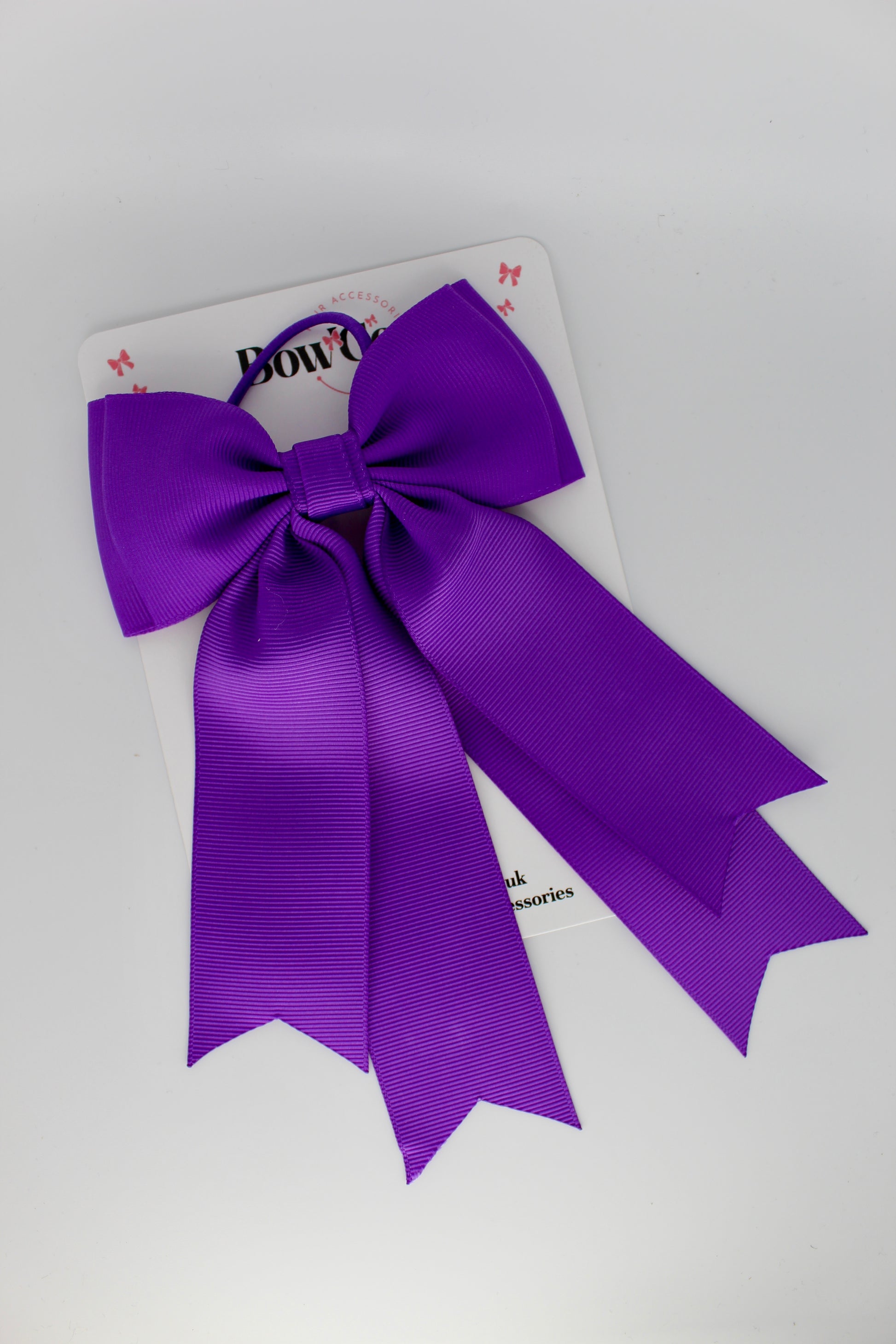 Classic Tail Bow - Elastic - Purple