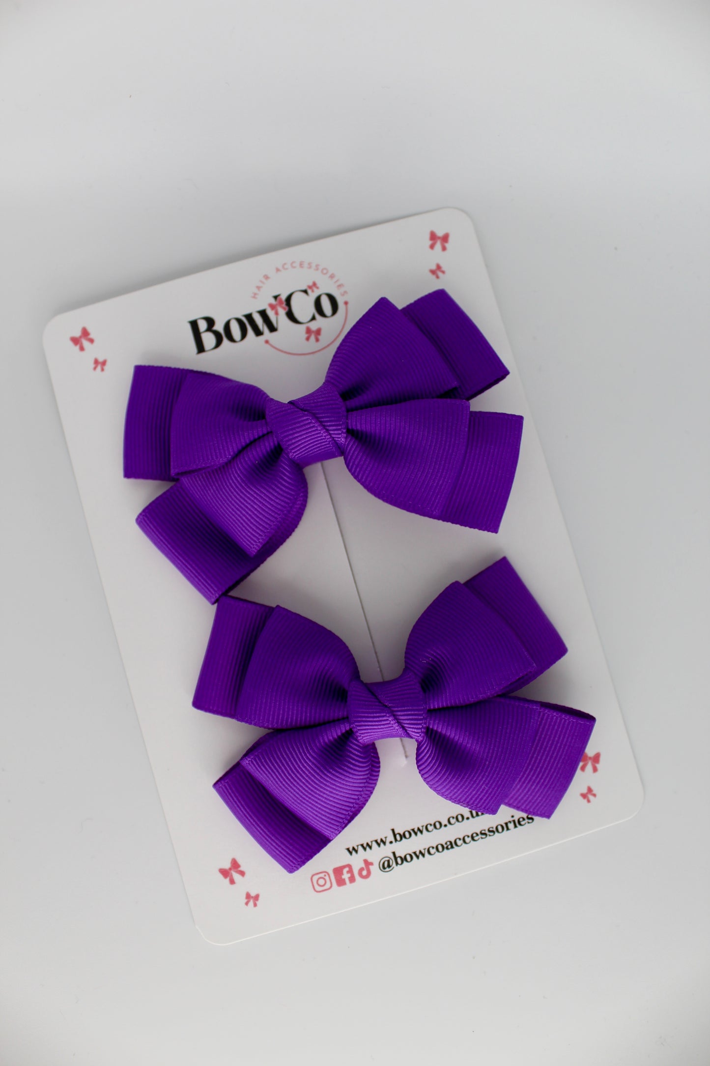 Layer Bow Set - Clip - Purple
