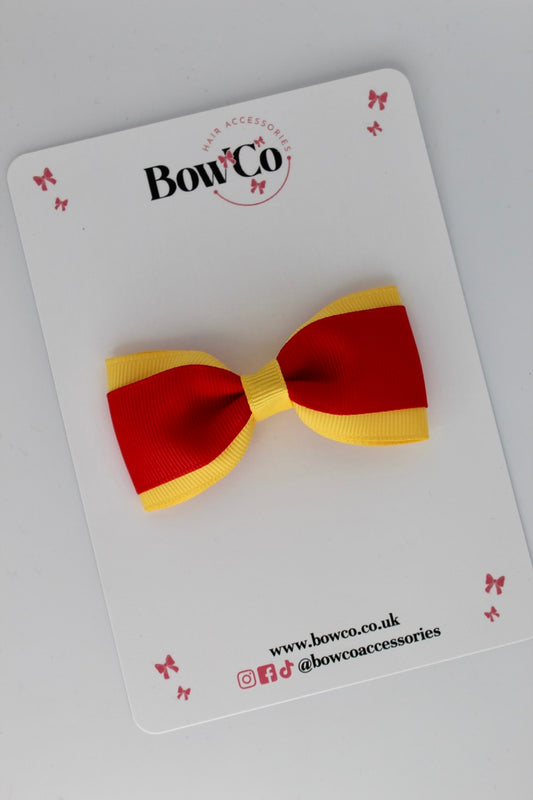 Red and Yellow Gold - Tuxedo Bow - Clip