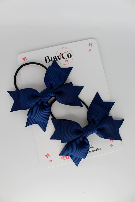Knot Bow Set - Elastic - Navy Blue