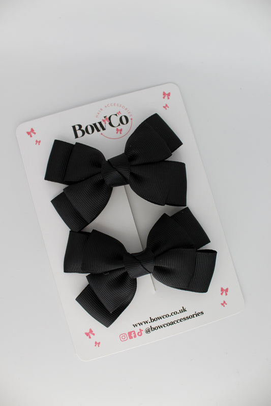 Layer Bow Set - Clip - Black