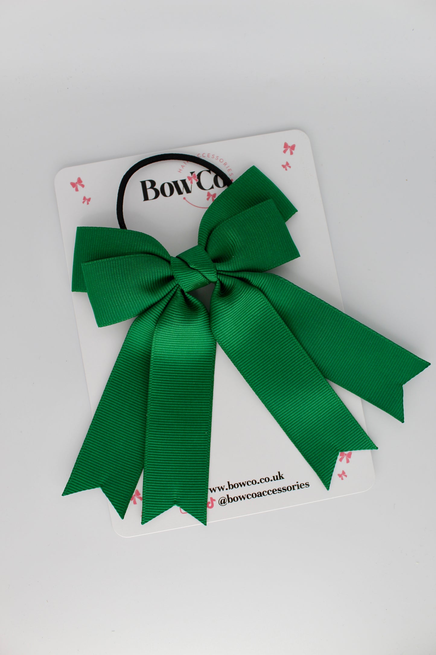 Double Ribbon Tail – Elastic - Forest Green