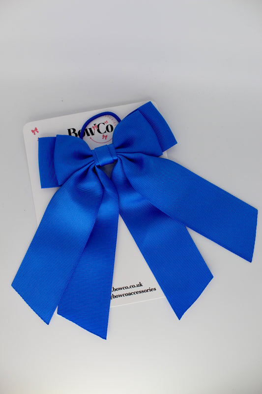 Double Layer Tail Bow – Elastic - Royal Blue