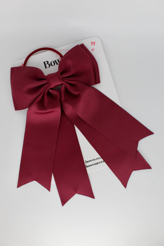Classic Tail Bow - Elastic - Burgundy