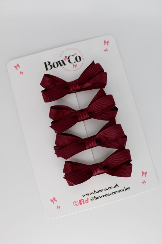 Ballerina Bows - Set of 4 - Clip - Burgundy