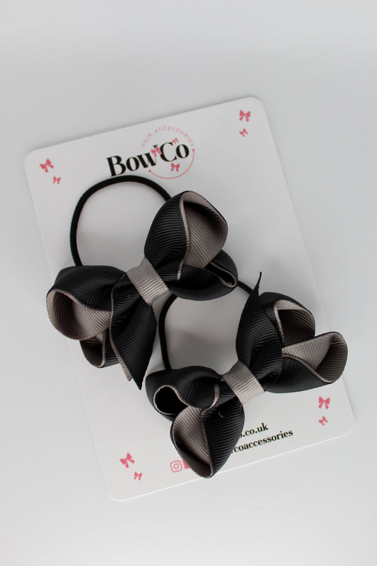 Loop Bow Set - Elastic - Black and Metal Grey