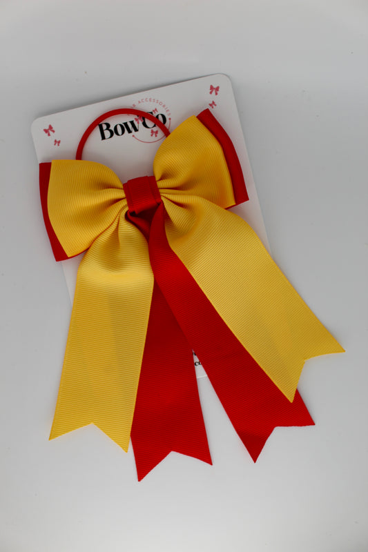 Classic Tail Bow - Elastic - Red and Yellow Gold