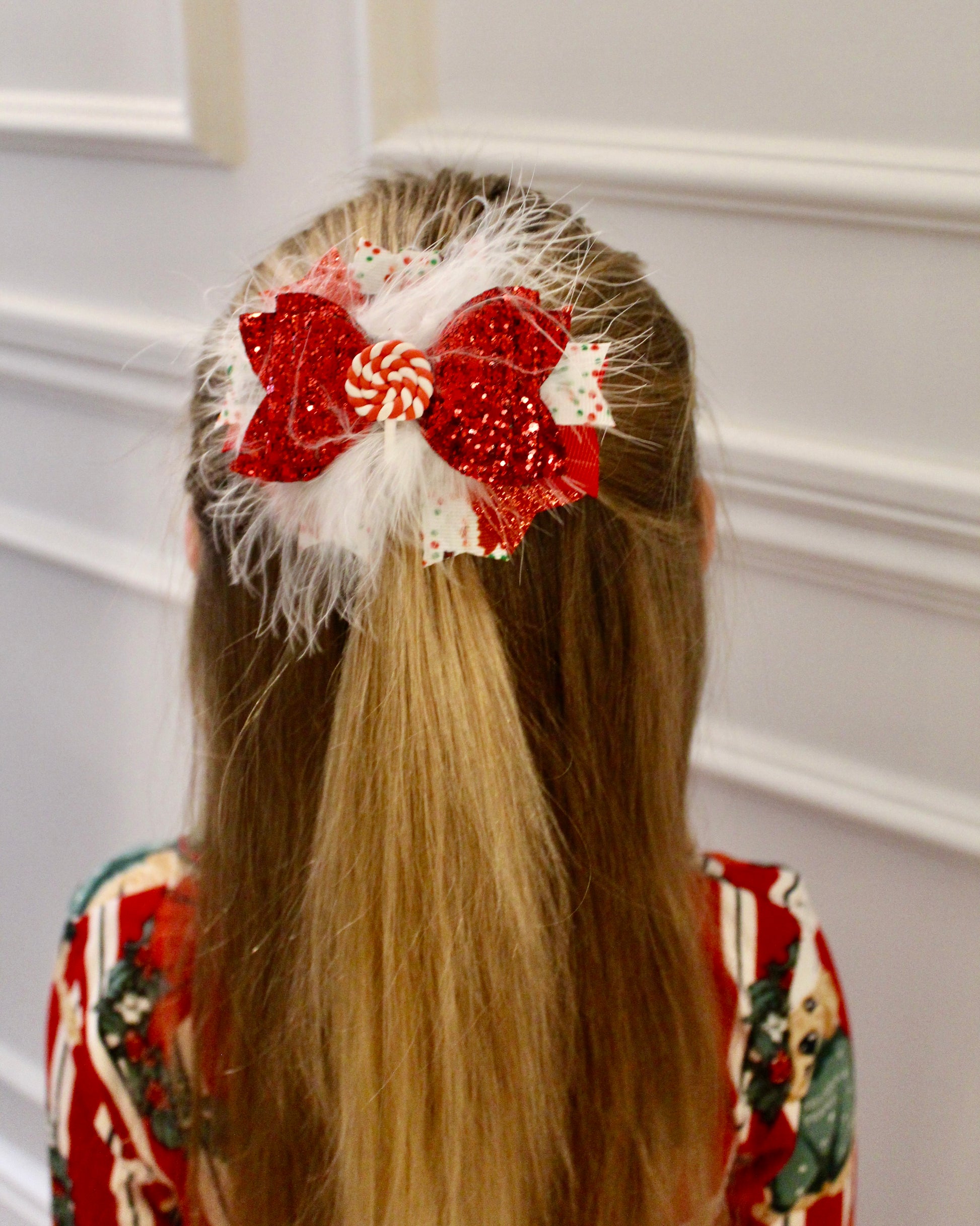 Christmas Candy Cane Bow