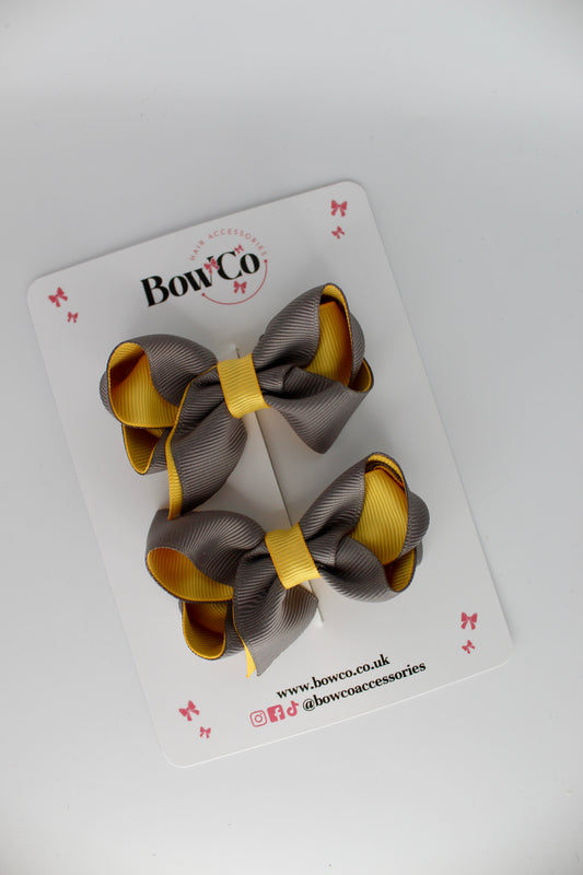 Loop Bow Set - Clip - Metal Grey and Yellow Gold
