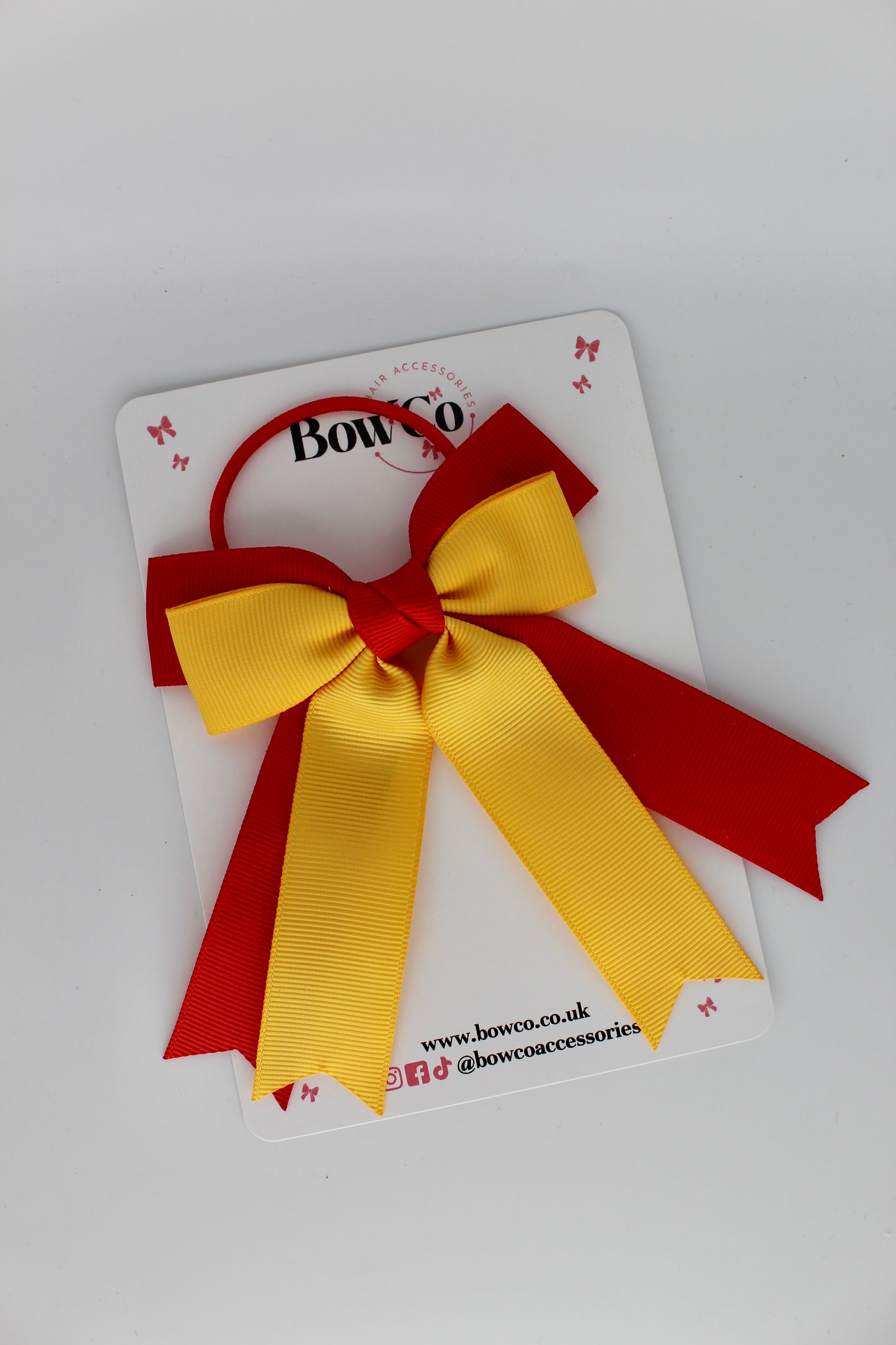 Double Ribbon Tail - Elastic - Red and Yellow Gold