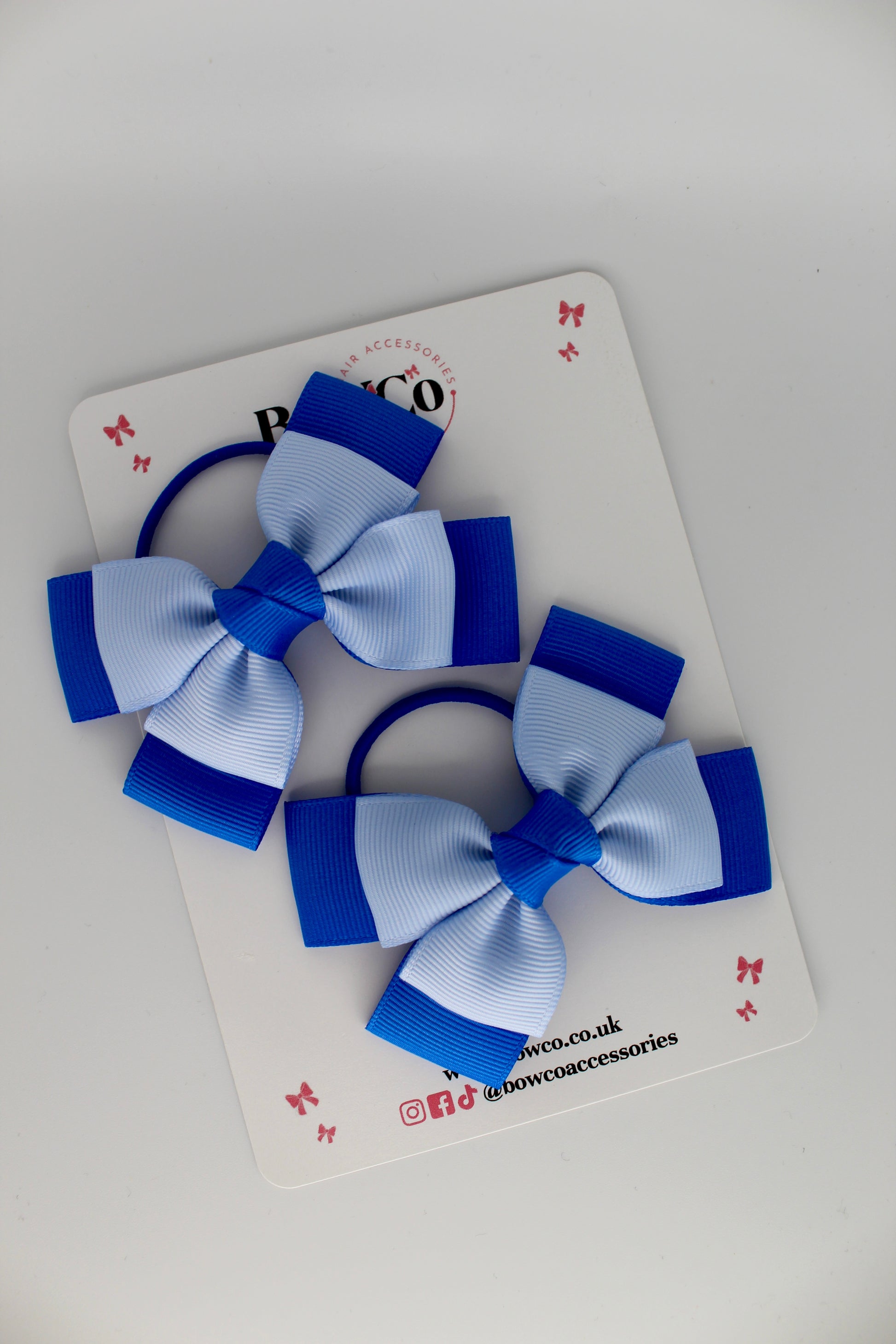 Layer Bow Set - Elastic - Royal Blue and Bluebell