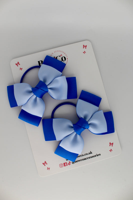 Layer Bow Set - Elastic - Royal Blue and Bluebell