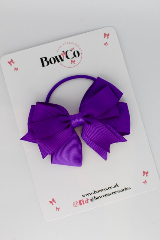 Purple - Double Tail Bow - Elastic