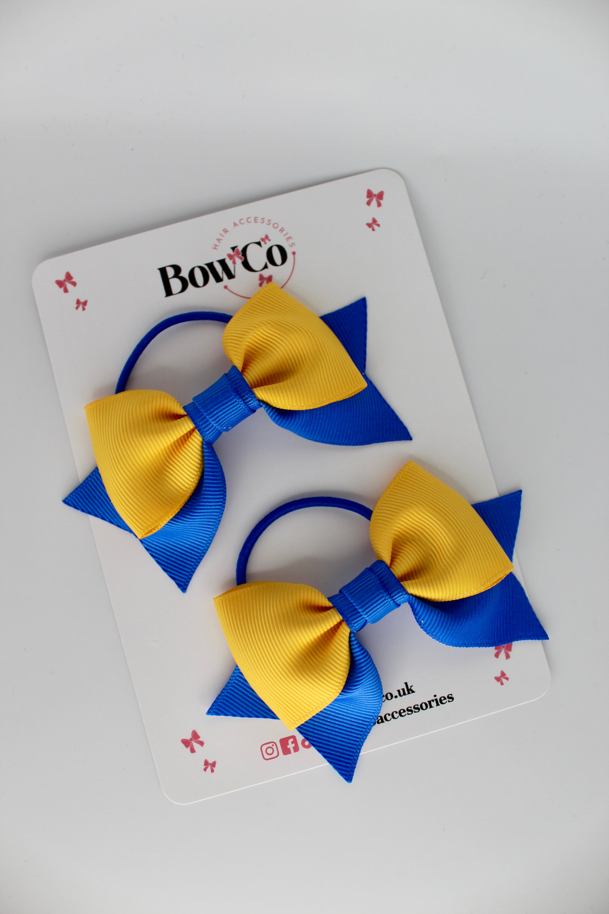 Double Knot Bow Tail Set - Elastic - Royal Blue and Yellow Gold