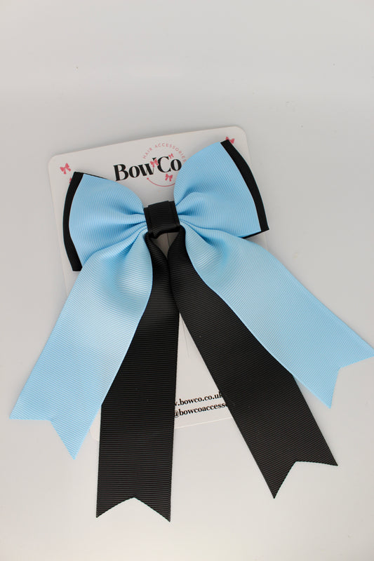 Classic Tail Bow - Clip - Black and Blue Topaz