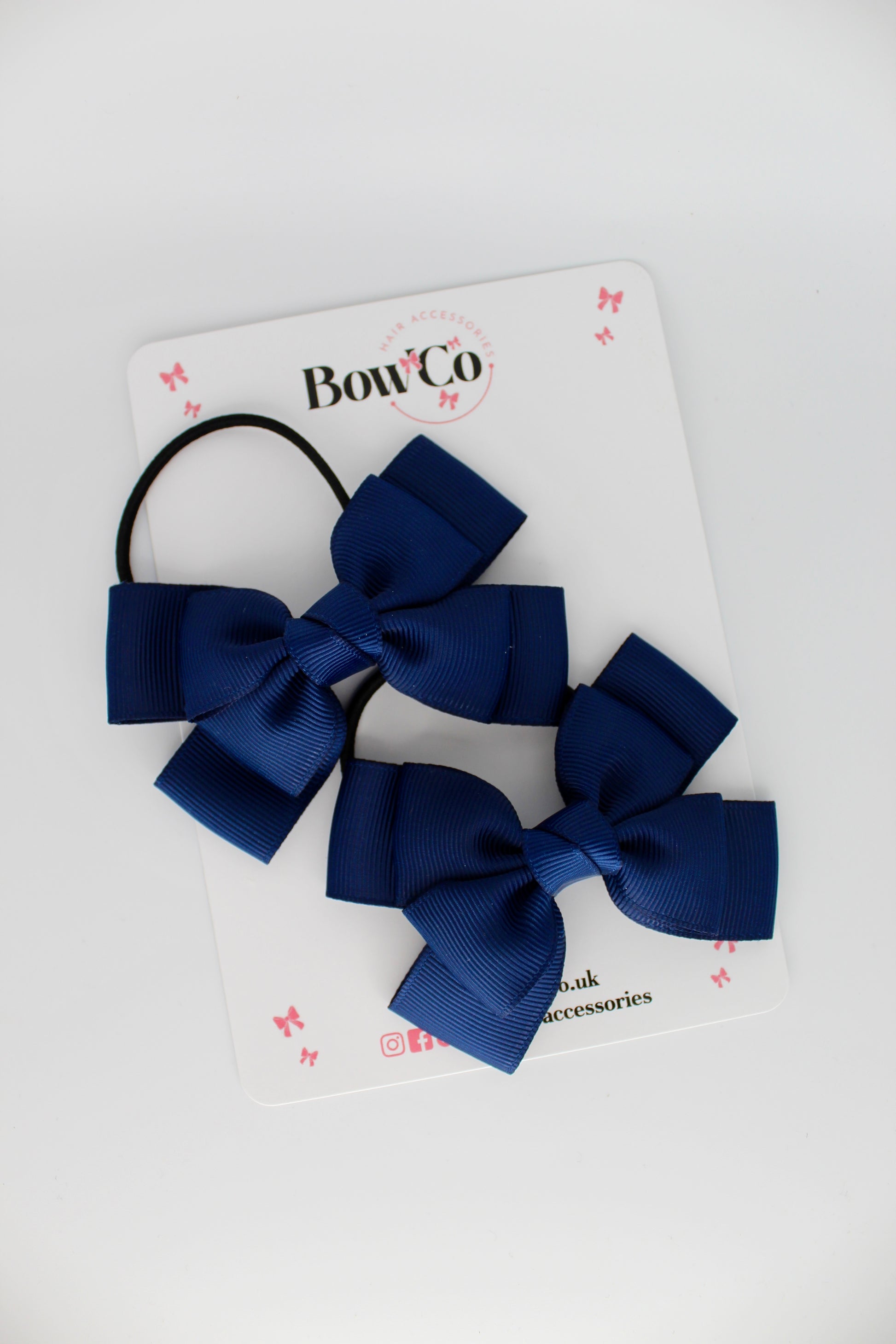 Layer Bow Set - Elastic - Navy Blue