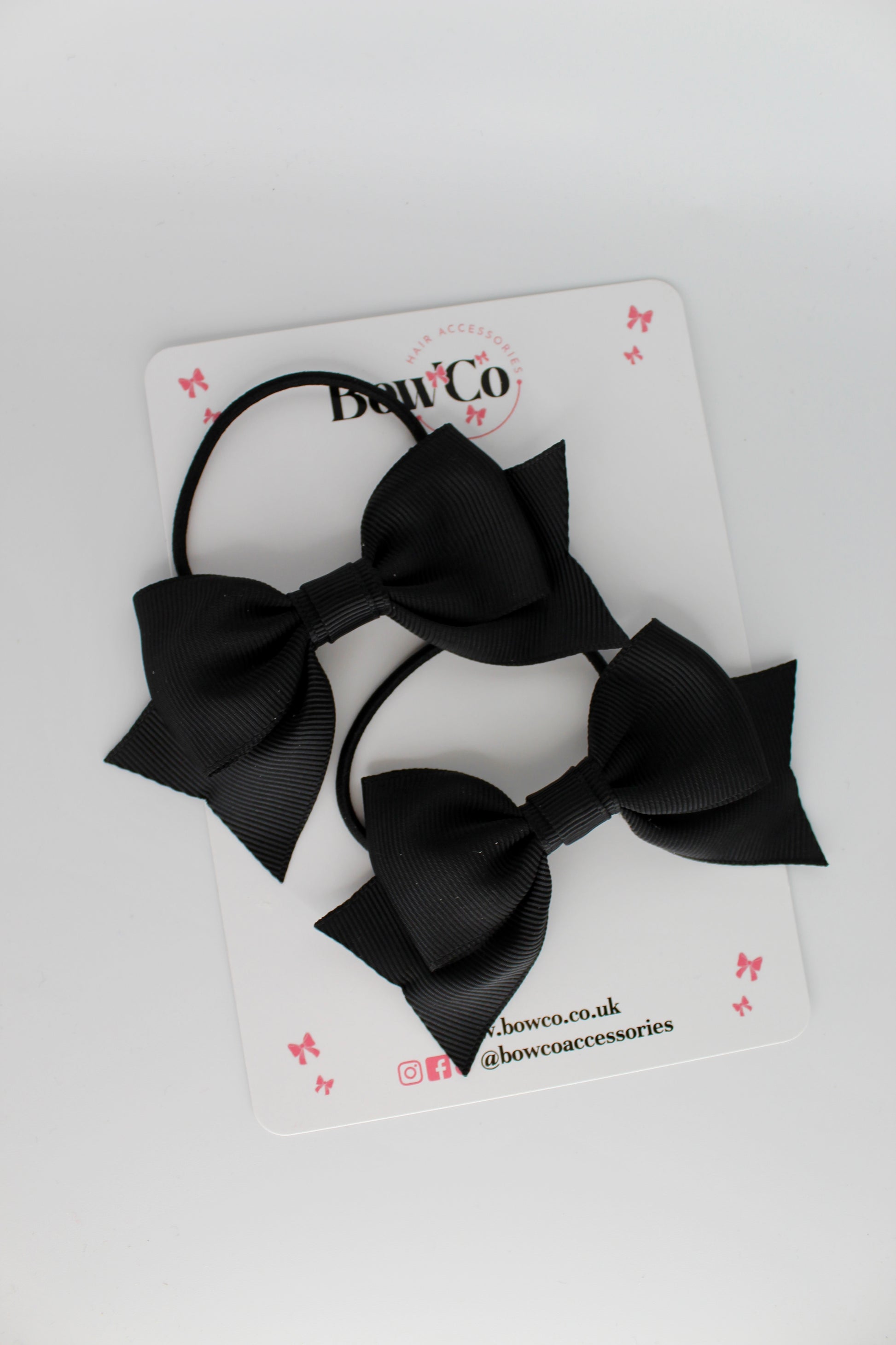 Double Knot Bow Tail Set - Elastic - Black