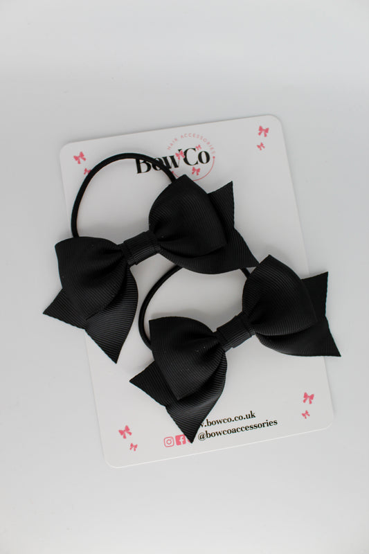 Double Knot Bow Tail Set - Elastic - Black
