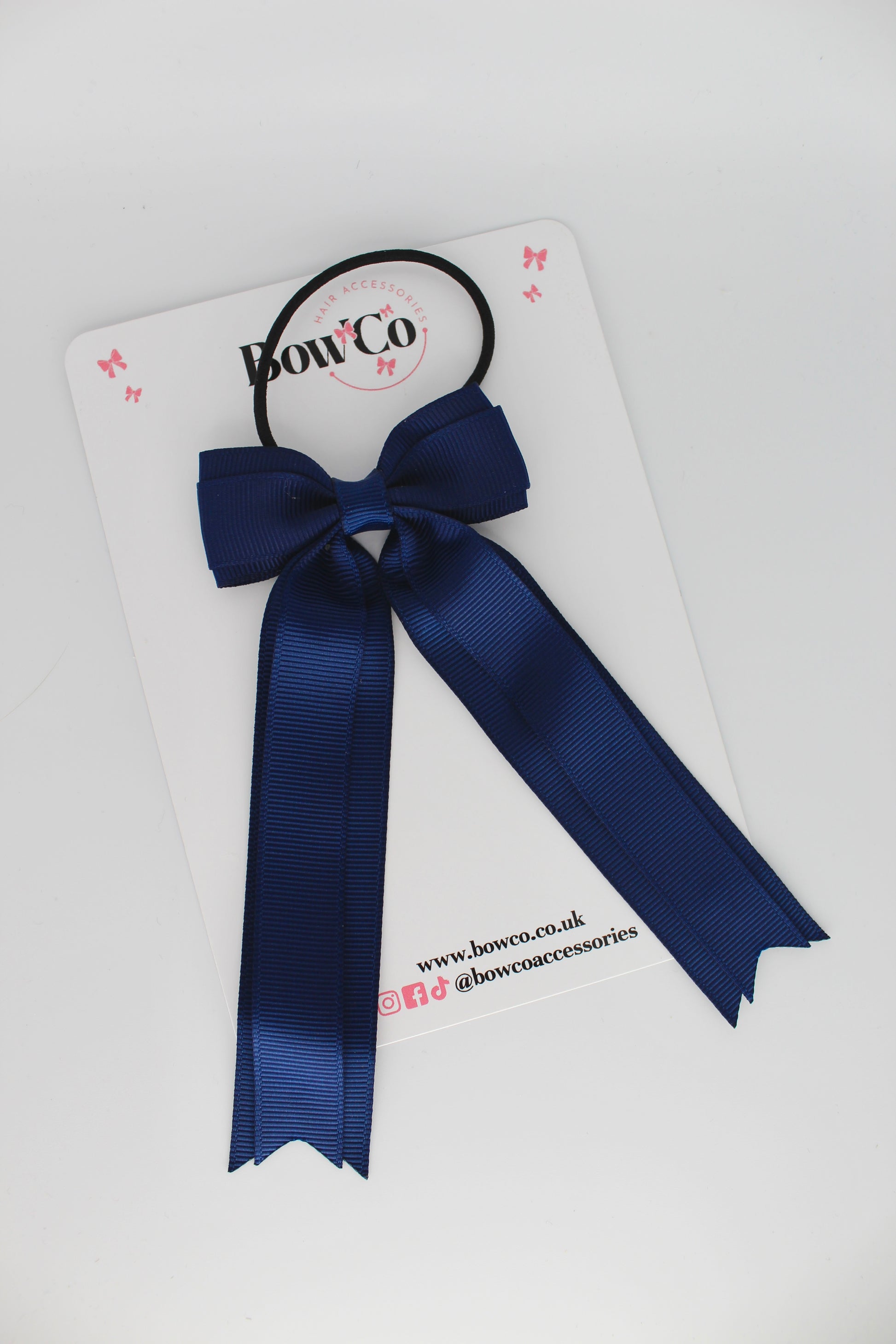 Tuxedo Tails Bow - Elastic - Navy Blue