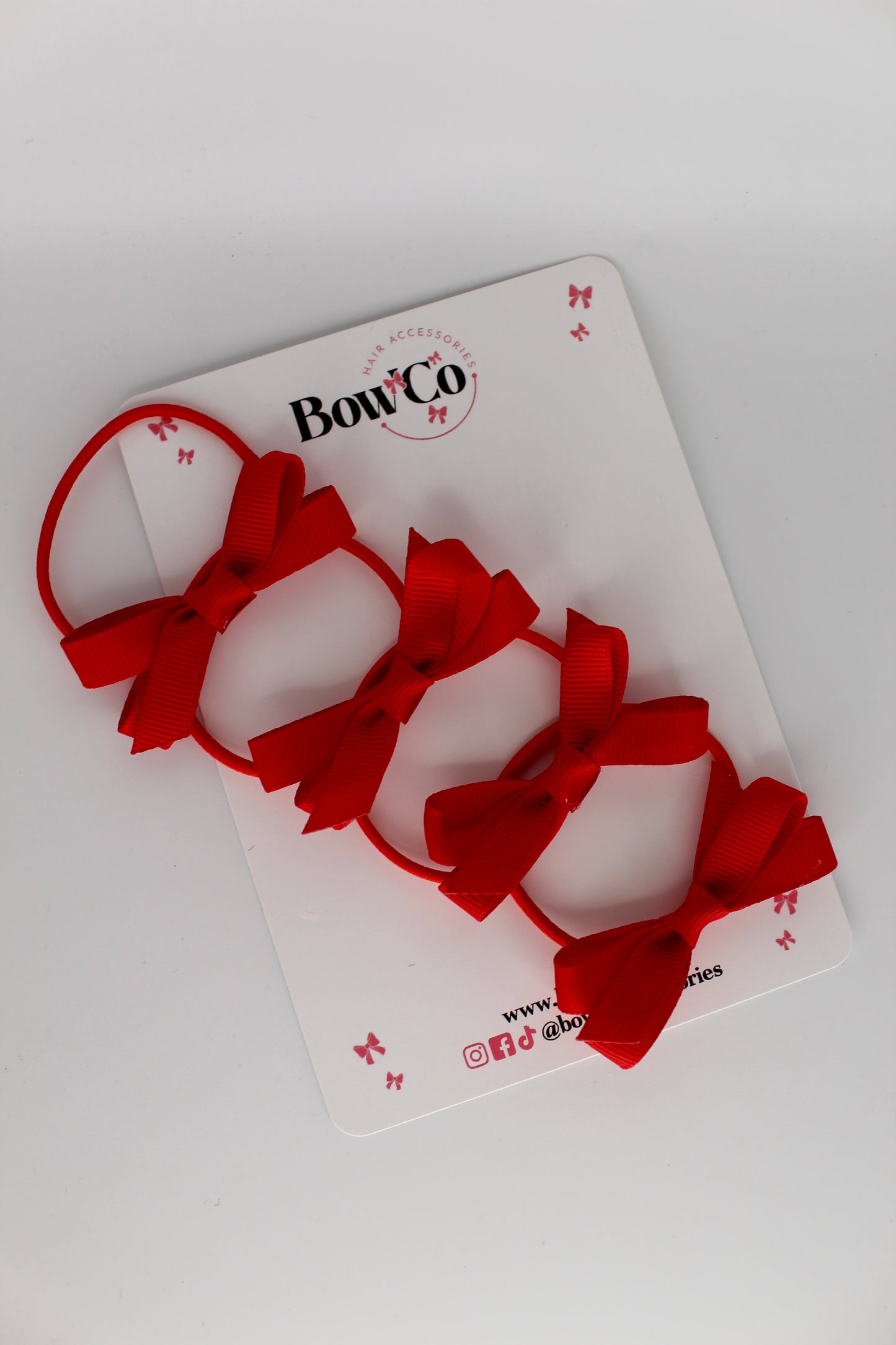 Ballerina Bows - Set of 4 - Elastic - Red