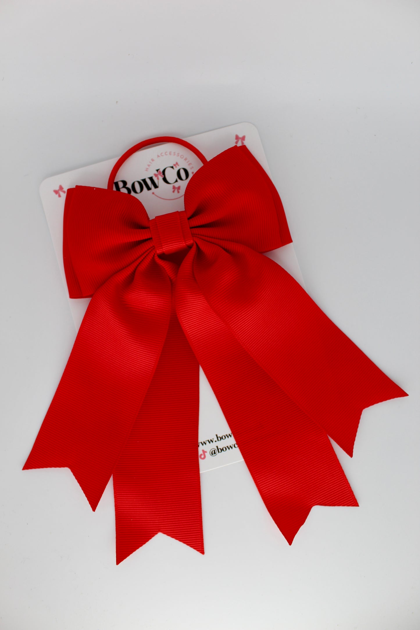 Classic Tail Bow - Elastic - Red
