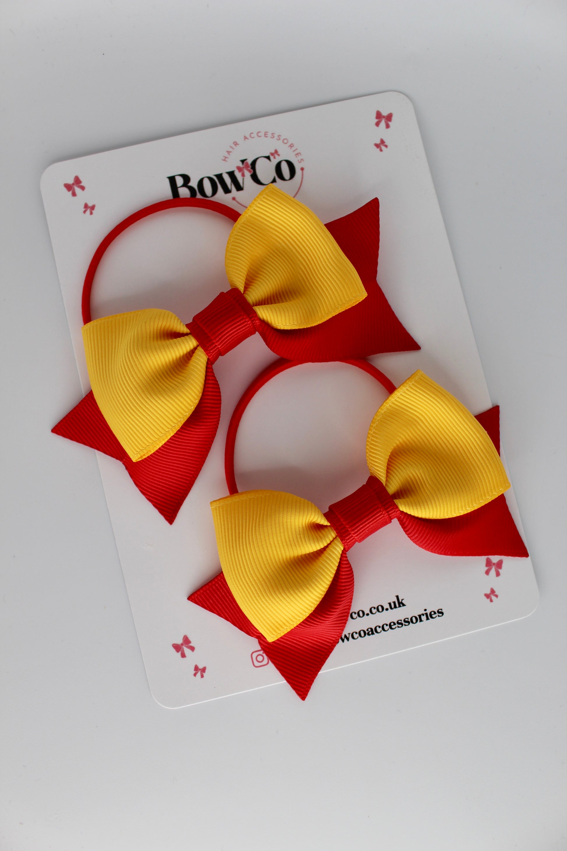 Double Knot Bow Tail Set - Elastic - Red and Yellow Gold
