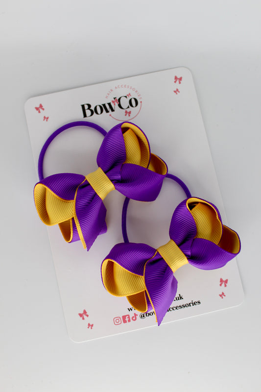Loop Bow Set - Elastic - Purple and Yellow Gold