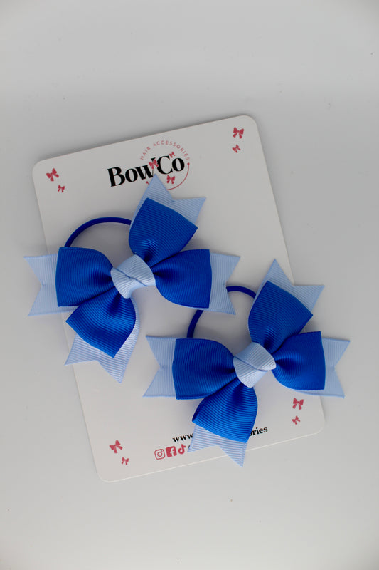 Knot Bow Set - Elastic - Royal Blue and Bluebell