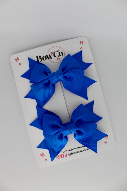 Knot Bow Set - Clip - Royal Blue